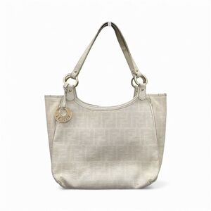 Authentic FENDI Off White Zucca Coated Canvas totebag